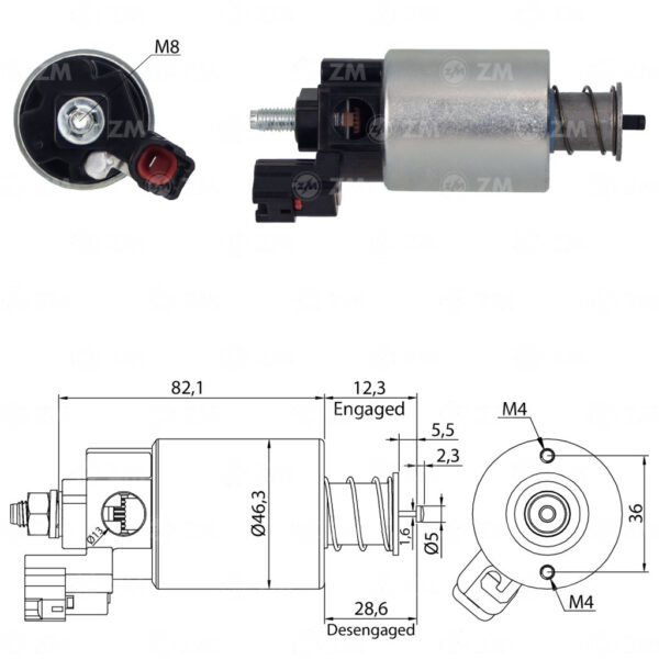Solenoide Zm SOL-ZM8665 Solenoide Zm SOL-ZM8665